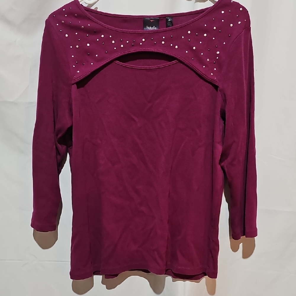 Rafaella Plum Top with Sparkling Details